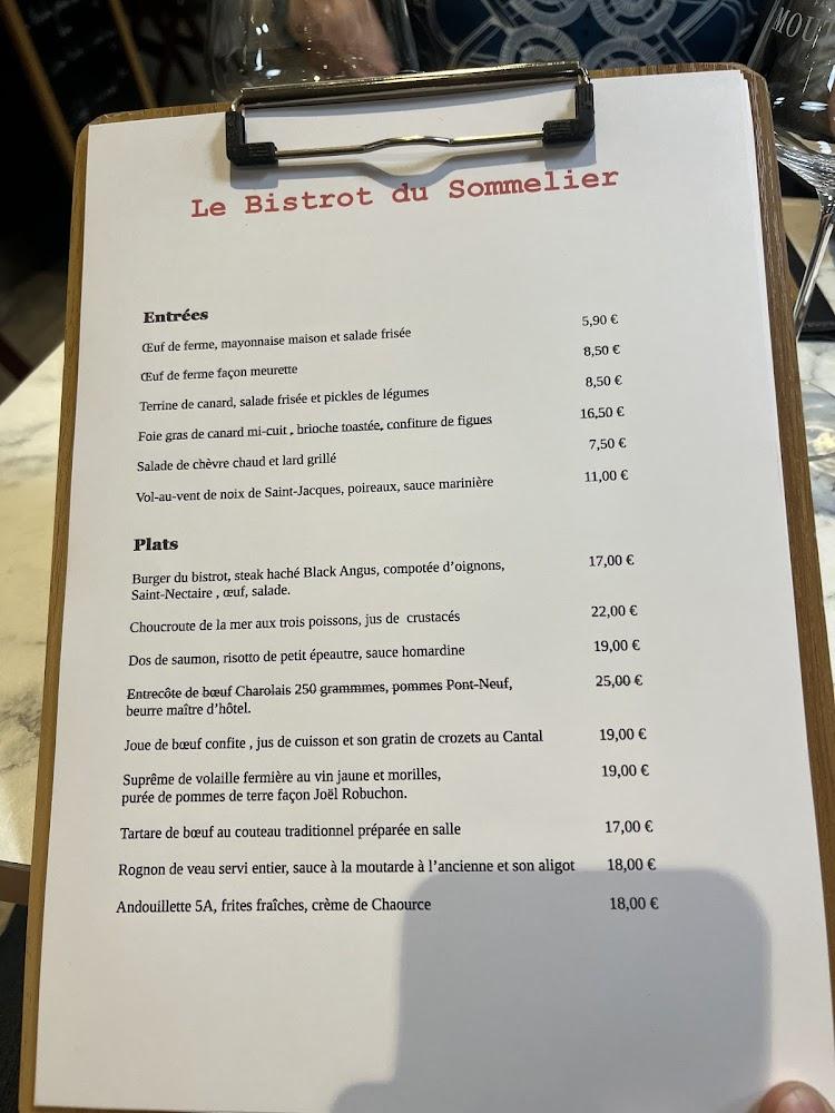 Le Bistrot du Sommelier - Menu Image 4